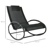 easycomfort easycomfort sdraio dondolo da esterno telaio in acciaio rivestimento in textilene nero