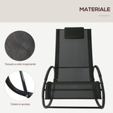 easycomfort easycomfort sdraio dondolo da esterno telaio in acciaio rivestimento in textilene nero