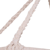 easycomfort easycomfort amaca sedia sospesa ad altalena in legno e corda di cotone beige 80 x 140 cm