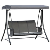 easycomfort easycomfort dondolo 3 posti da giardino o terrazzo con tettuccio regolabile e tasche portaoggetti grigio scuro 196x128x172cm