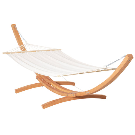 easycomfort amaca con supporto in legno di pino e cotone per giardino 392x120x102cm bianca peso 150kg