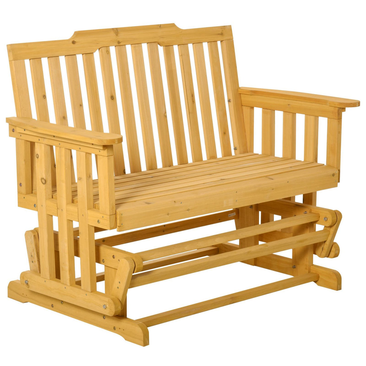 easycomfort easycomfort panchina a dondolo da giardino e terrazza per 2 persone con braccioli 124x76x95cm legno naturale