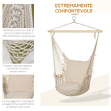 easycomfort easycomfort amaca altalena imbottita in corda per interni ed esterni bianca