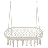 easycomfort easycomfort amaca a dondolo da giardino e casa a 2 posti telaio metallo e seduta cotone 130x75x40cm bianco crema