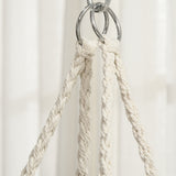 easycomfort sedia sospesa in poliestere e macrame per interni ed esterni crema