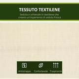 easycomfort dondolo a 2 posti da giardino con tettuccio regolabile 140x118x162cm beige