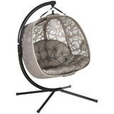 easycomfort easycomfort poltrona sospesa 2 posti con 2 tasche 2 cuscini e cesto pieghevole 130x103x172 cm
