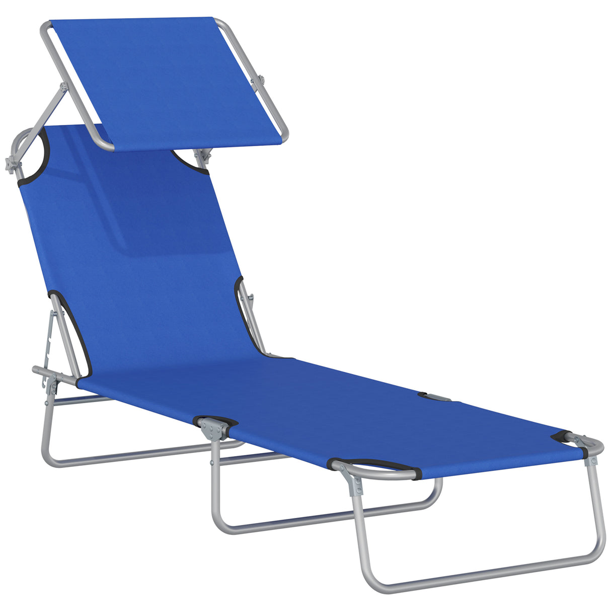 easycomfort easycomfort lettino prendisole da giardino sdraio pieghevole con tettuccio blu