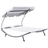 easycomfort easycomfort lettino sdraio prendisole matrimoniale con tettuccio regolabile crema