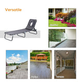 easycomfort easycomfort lettino prendisole relax pieghevole con cuscino poggiatesta grigio