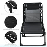 easycomfort easycomfort lettino prendisole in acciaio e tessuto traspirante con schienale reclinabile 197x58x26 cm nero