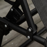 easycomfort easycomfort lettino prendisole in acciaio e tessuto traspirante con schienale reclinabile 197x58x26 cm nero