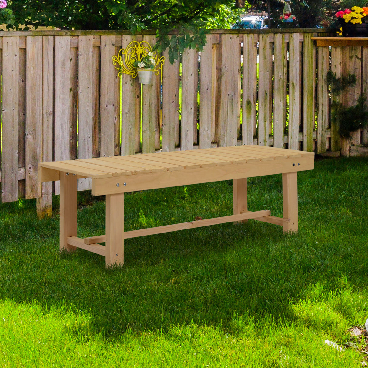 easycomfort easycomfort panchina da esterni impermeabile 2 posti in legno di abete 110x38x35cm