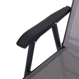 easycomfort easycomfort set 2 sedie pieghevoli da esterni in acciaio e textilene grigio e nero