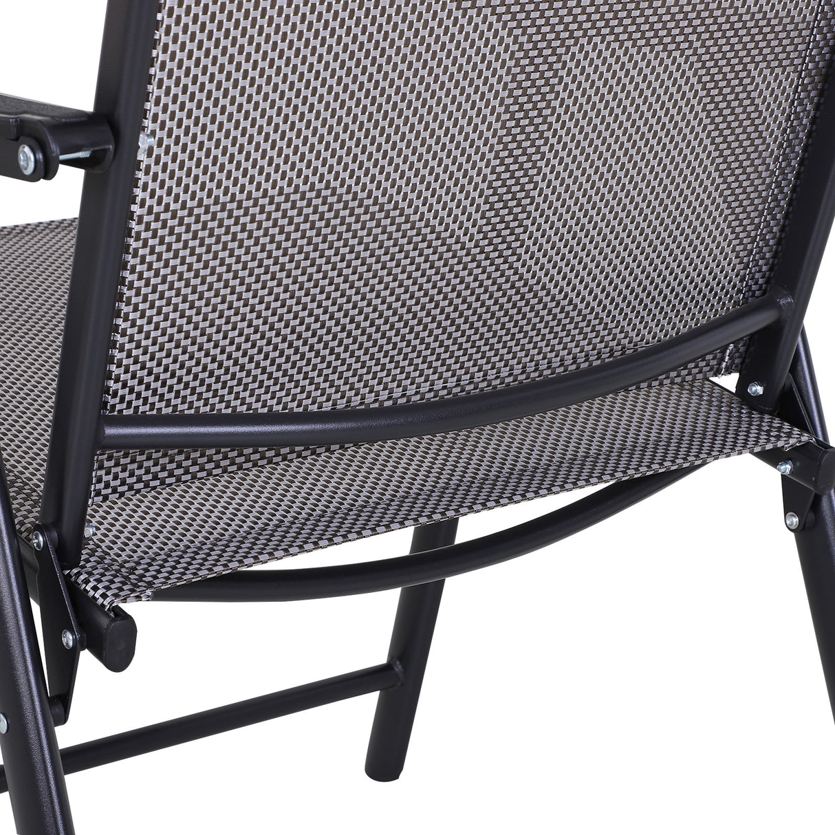 easycomfort easycomfort set 2 sedie pieghevoli da esterni in acciaio e textilene grigio e nero
