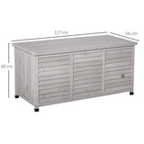 easycomfort easycomfort panca contenitore in legno di abete cassapanca da esterno con piedini antiscivolo 127x56x60cm grigio