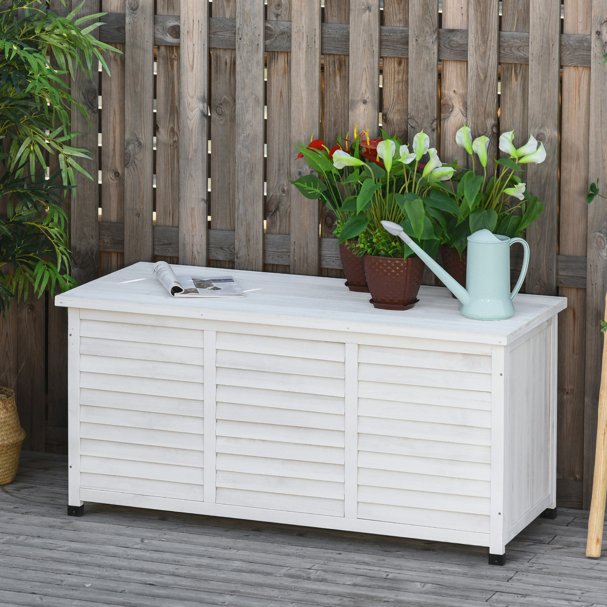easycomfort easycomfort panca contenitore in legno di abete cassapanca da esterno bianco