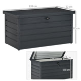 easycomfort easycomfort panca baule contenitore da giardino con chiave cassapanca moderna in acciaio grigio 120x62x62cm