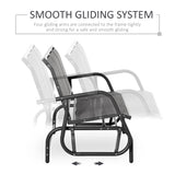 easycomfort panchina a dondolo da giardino a 3 posti in metallo e tessuto a rete traspirante 151x75x85cm grigio 33093