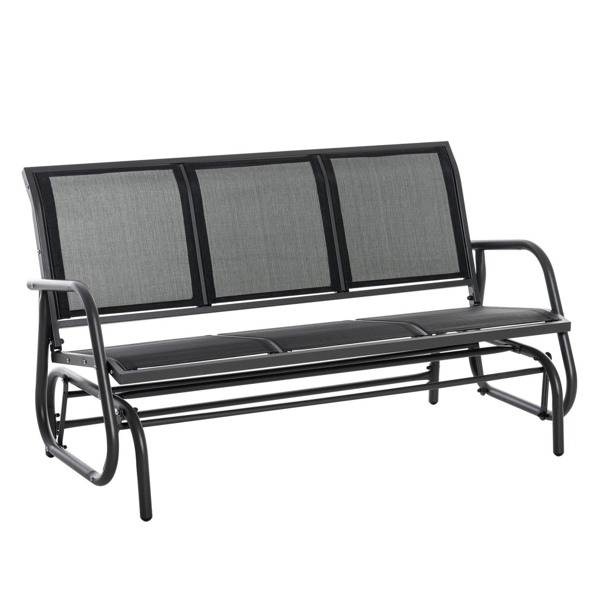 easycomfort easycomfort panchina a dondolo da giardino 3 posti in metallo e tessuto traspirante
