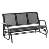 easycomfort easycomfort panchina a dondolo da giardino 3 posti in metallo e tessuto traspirante