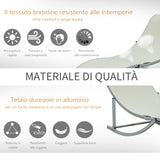 easycomfort easycomfort set 2 sdraio da giardino pieghevoli lettino prendisole in alluminio e textilene beige 61x165x63cm
