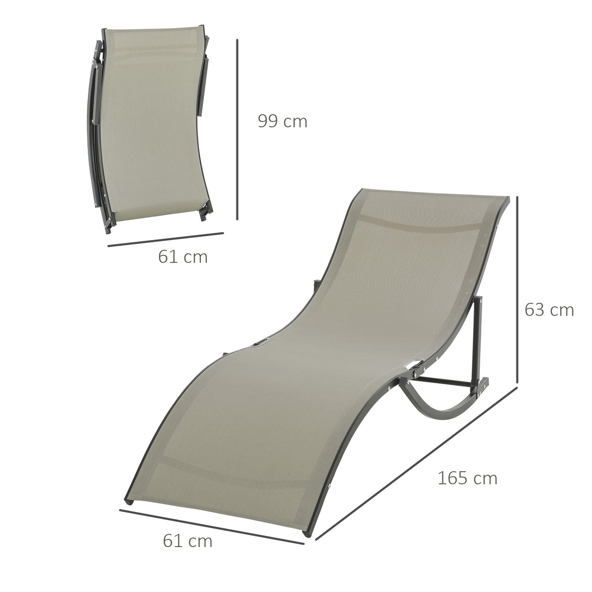 easycomfort set 2 sdraio da giardino pieghevoli lettino prendisole in alluminio e textilene 61x165x63cm 33147
