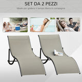 easycomfort set 2 sdraio da giardino pieghevoli lettino prendisole in alluminio e textilene 61x165x63cm 33147