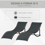 easycomfort set 2 sdraio da giardino pieghevoli lettino prendisole in alluminio e textilene 61x165x63cm 33163