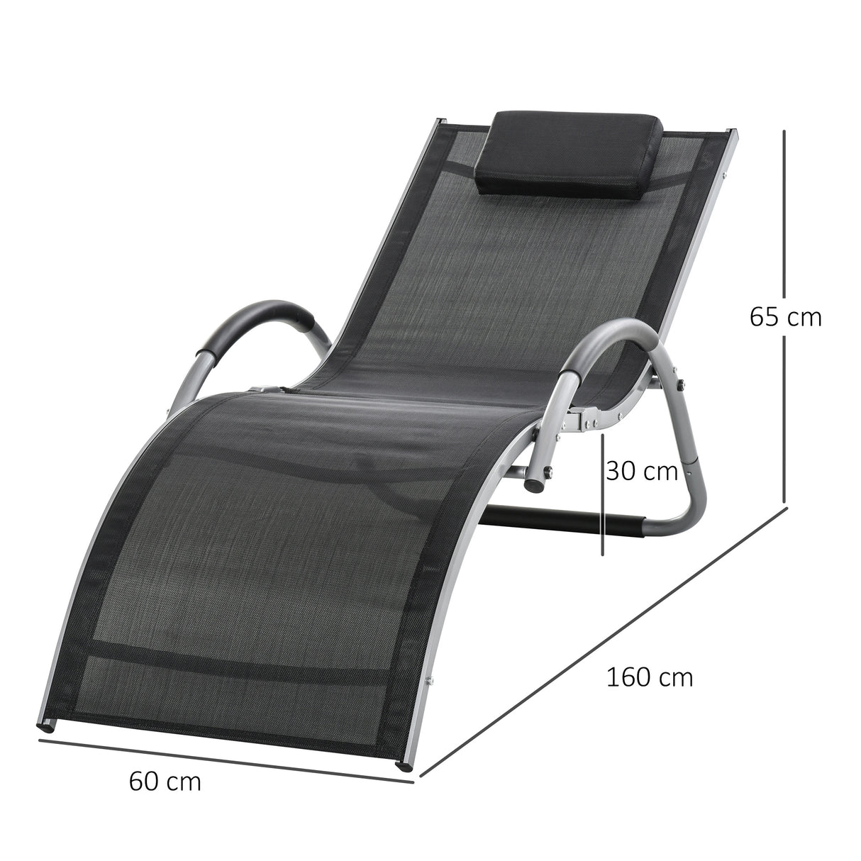 easycomfort easycomfort lettino prendisole in alluminio sedia sdraio da giardino in textilene con poggiatesta rimovibile