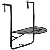 easycomfort tavolo da ringhiera pieghevole e regolabile in metallo 60x60x57 72cm nero
