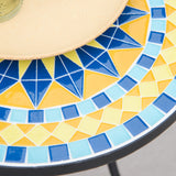 easycomfort easycomfort tavolino da giardino in metallo con piano dappoggio a mosaico 35 5x53 5cm