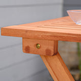 easycomfort set 3 pezzi tavolo e sedie da giardino pieghevoli in legno per esterni terrazzo picnic o campeggio salvaspazio e compatto teak