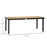 easycomfort easycomfort tavolo da giardino per 8 persone in alluminio tavolo da esterno in plastica per terrazzo e balcone nero e color legno
