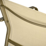 easycomfort set mobili da giardino 4 pezzi salotto da esterno con 2 sedie 1 divanetto e 1 tavolino da caffe in metallo e texteline kaki