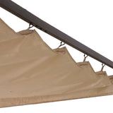 easycomfort easycomfort gazebo pergola da giardino parasole retraibile cornice nera tendale beige 350 x 350 x 230cm