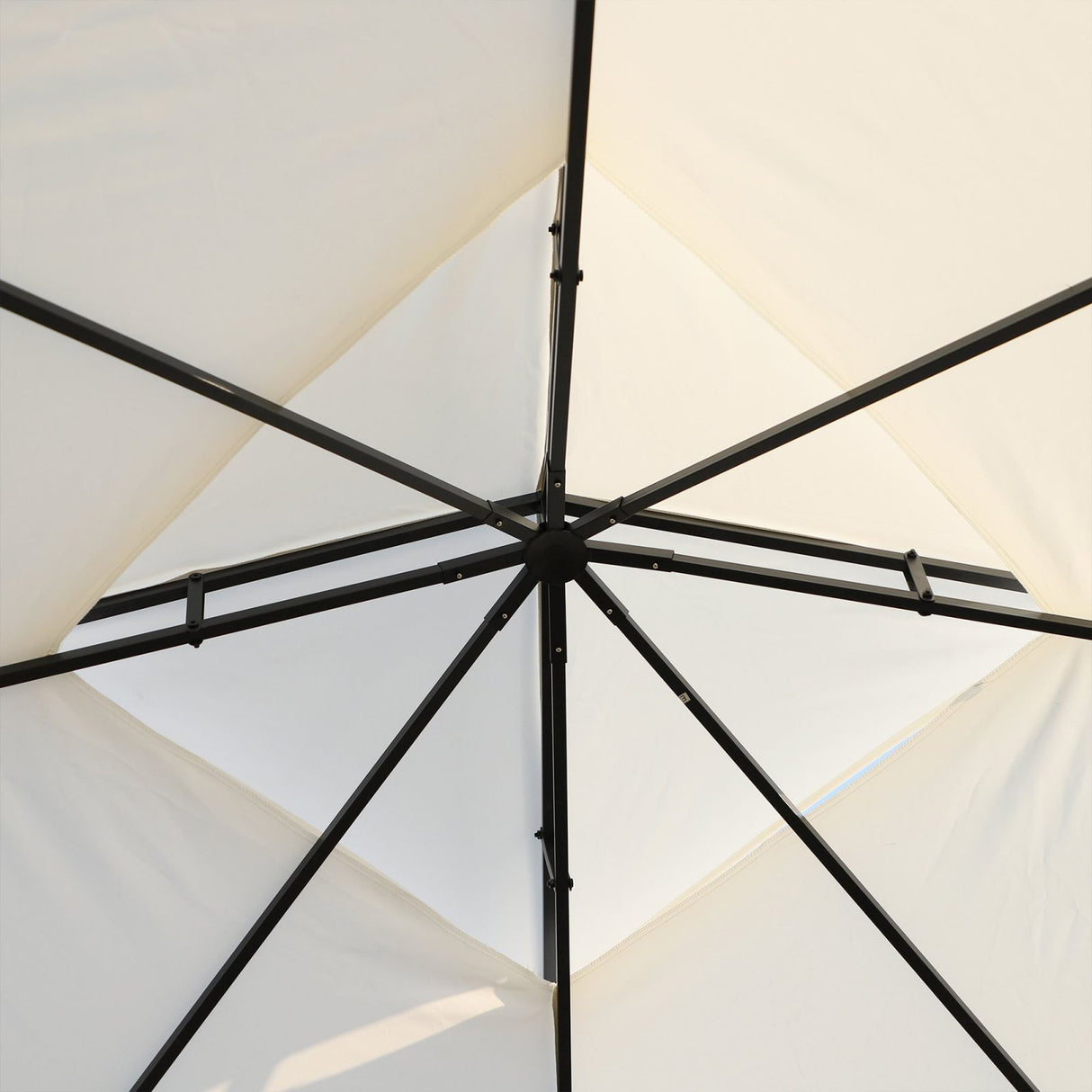 easycomfort easycomfort gazebo da esterno o giardino 3x3m con zanzariera telaio in acciaio e doppio tettuccio bianco