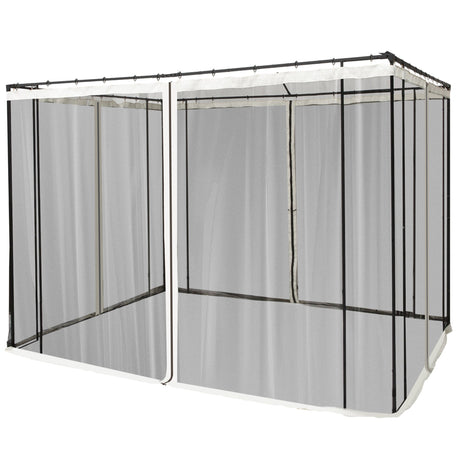 easycomfort zanzariera per gazebo tende di ricambio universale con cerniere 302x207cm nero beige