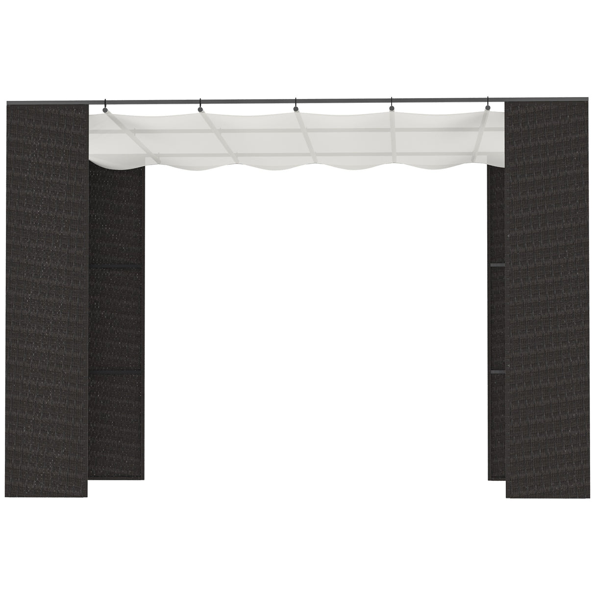 easycomfort easycomfort gazebo pergola da giardino 3x3m con tenda scorrevole struttura in metallo e rattan pe nero