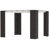 easycomfort easycomfort gazebo pergola da giardino 3x3m con tenda scorrevole struttura in metallo e rattan pe nero