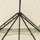 easycomfort gazebo da giardino con zanzariera tetto a 2 livelli e struttura in metallo 3.7x3m beige