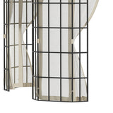 easycomfort gazebo da giardino con zanzariera tetto a 2 livelli e struttura in metallo 3.7x3m beige