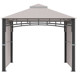 easycomfort gazebo da giardino 3x3 m con tenda parasole laterale altezza 288 cm cachi