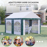 easycomfort tendone da giardino 4x3m per 12 persone con doppio ingresso bianco e verde