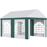 easycomfort tendone da giardino 4x3m per 12 persone con doppio ingresso bianco e verde