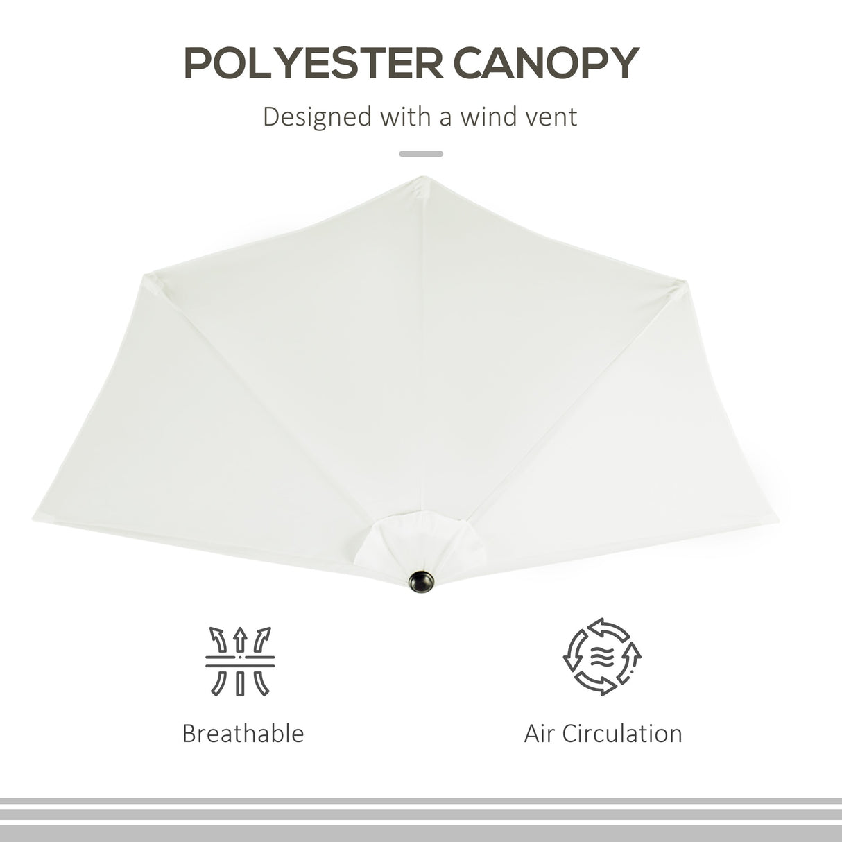 easycomfort easycomfort ombrellone semicircolare impermeabile protezione uv bianco 269 x 138 x 236cm