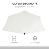 easycomfort easycomfort ombrellone semicircolare impermeabile protezione uv bianco 269 x 138 x 236cm