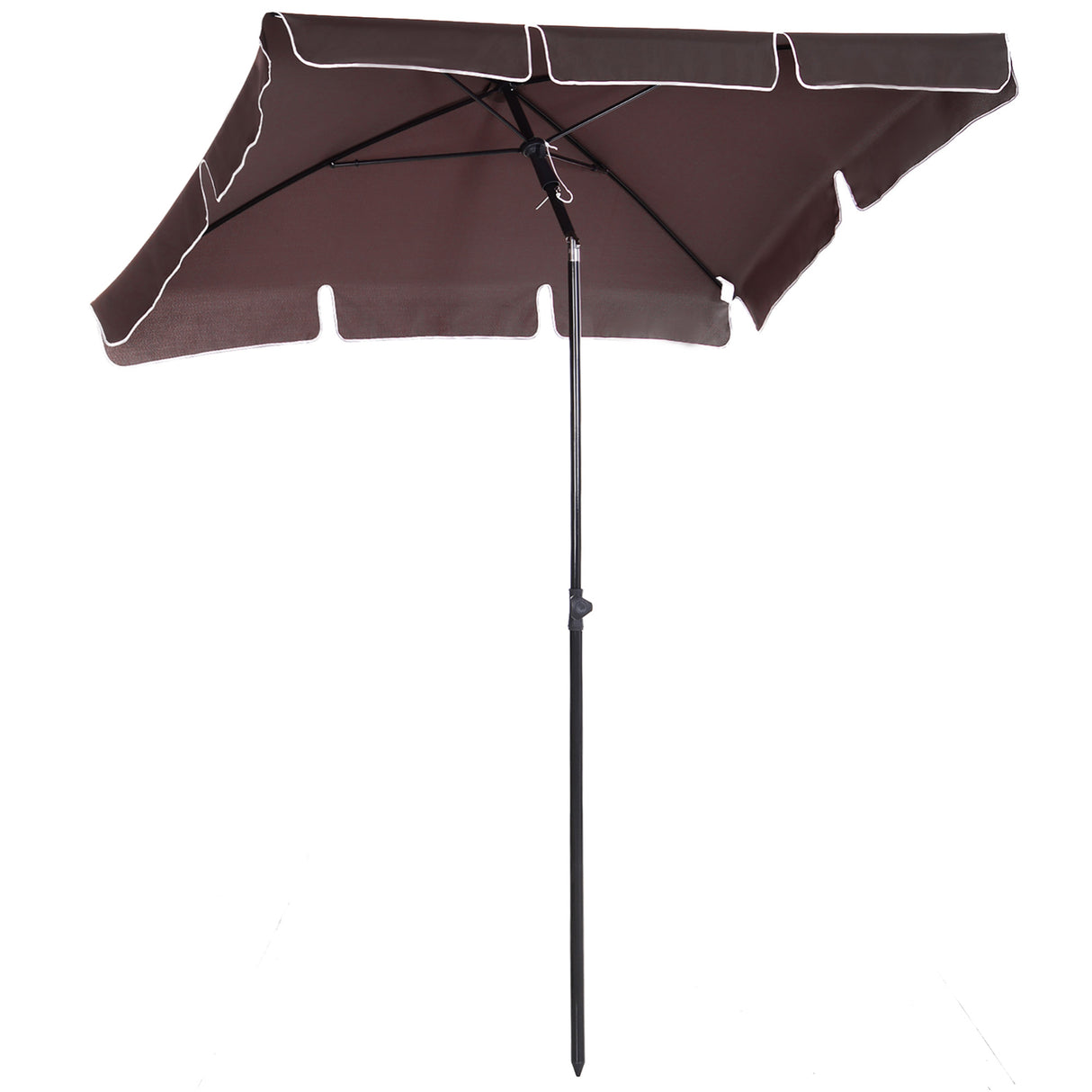 easycomfort easycomfort ombrellone parasole rettangolare con palo inclinabile in poliestere 200 125 235cm marrone