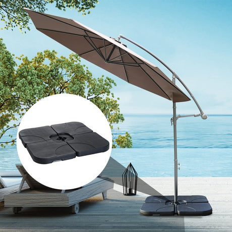 easycomfort easycomfort set 4pz base per ombrellone da giardino in plastica 50 50 7.5cm