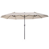 easycomfort easycomfort ombrellone doppio tettuccio da esterni anti uv 460 x 270 x 240 beige marrone